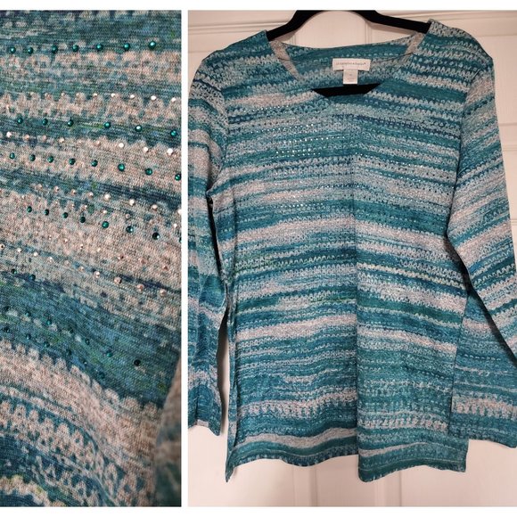 Medium shirt with small sequins 3/4 sleeves - Picture 1 of 1